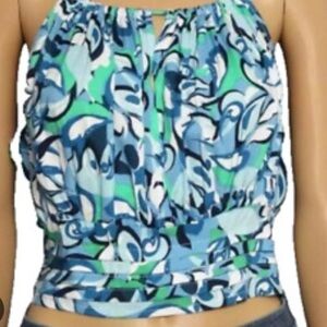 Japna Blue and Green Backless Sleeveless Tank Top NWT